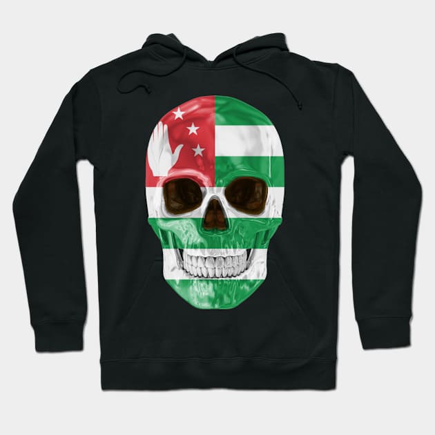 Abkhazia Flag Skull - Gift for Abkhazian With Roots From Abkhazia Hoodie by Country Flags